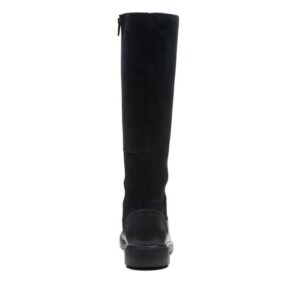 Clarks Womens Un Elda Hi Knee High Boots Black | UK-9602587